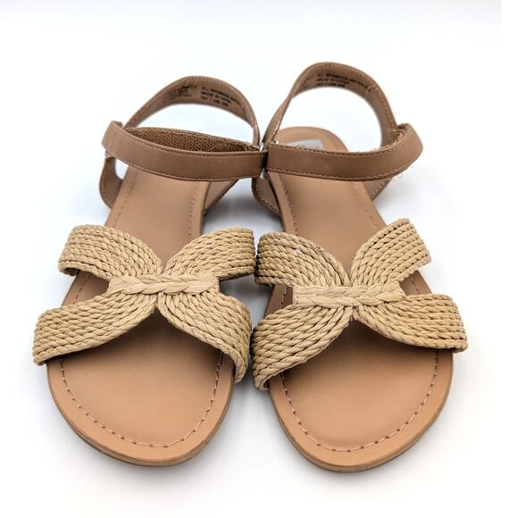 DV Dolce Vita Kids' Chelly Raffia Sandal Faux Leather Tan Size US4 EU36 - Picture 2 of 10